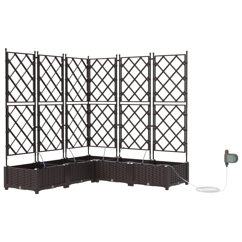 Gartenpflanzkästen mit Bewässerungssystem 5 Stück Braun