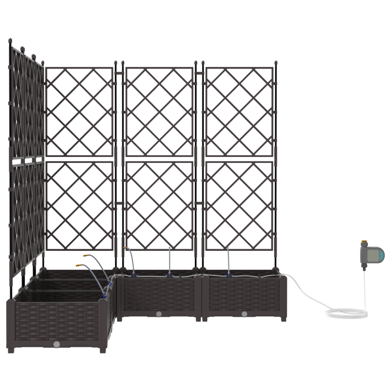 Gartenpflanzkästen mit Bewässerungssystem 5 Stück Braun