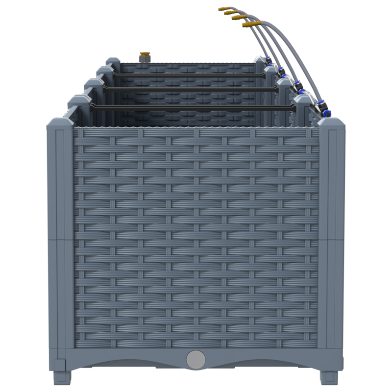 Gartenpflanzer mit Bewässerungssystem 3 Stück Hellgrau