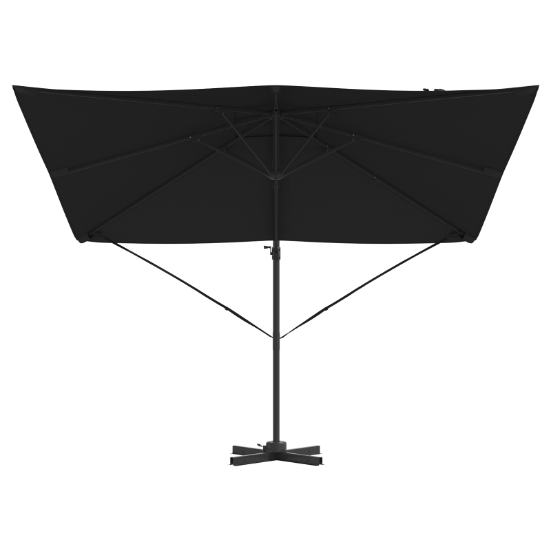 Freischwingender Roma Parasol Schwarz 286x285x265 cm Aluminium