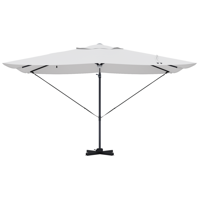 Freischwingender Sonnenschirm Sand Polyester, Aluminium Groß