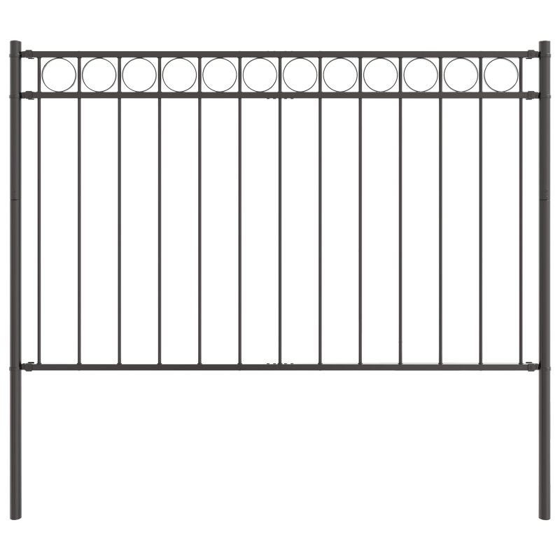 Gartenzaun Grau 1,7x0,8 m Stahl