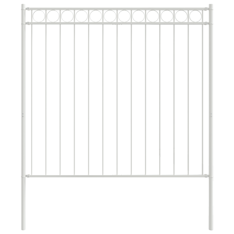 Gartenzaun Weiß 1,7x1,2 m aus Stahl