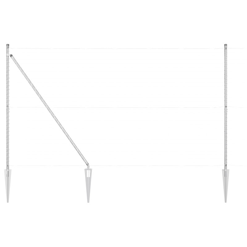 Zaunpfosten mit Spitze 13 Stück Ø32 mm 170 cm Galvanisiertes Stahl