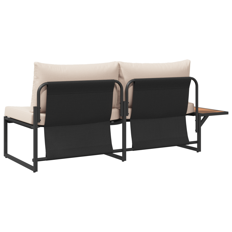 2-Sitzer Garten-Sofa mit Taupe-Kissen