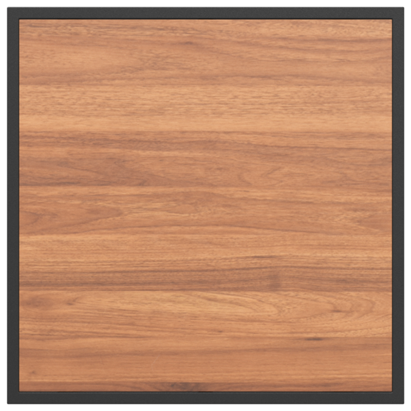 Brauner Gartenkaffetisch 55x55x35 cm Holz und Stahl