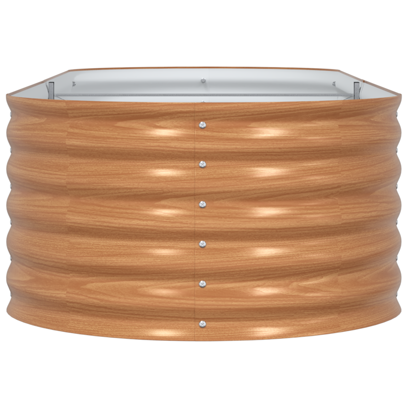 Hochbeet Braun mit Holzlook 240x80x44 cm Stahl