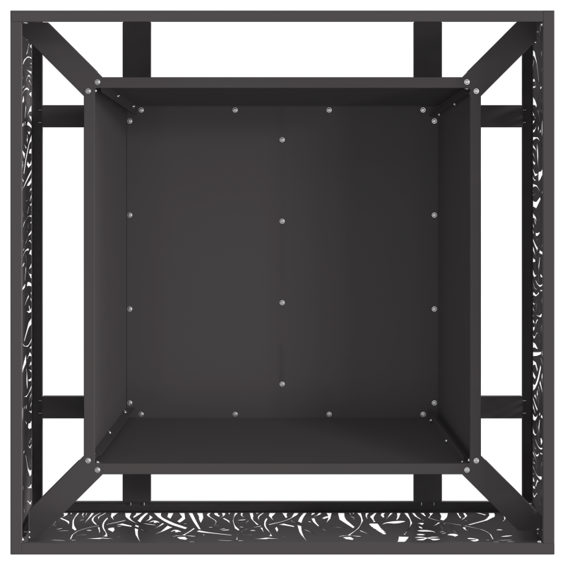 Feuerstelle Quadrat Schwarz 80x80x30 cm Stahl