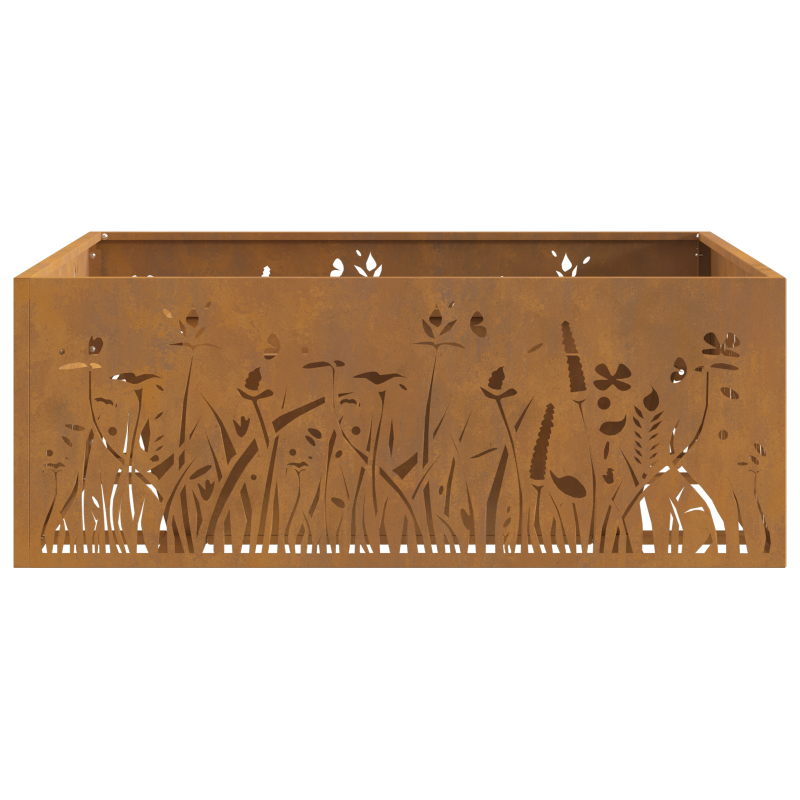 Feuerstelle Quadrat 80x80x30 cm Wetterbeständiger Stahl