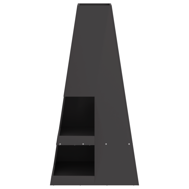 Feuerstelle mit Holzlagerung Schwarz 50x50x100 cm Stahl