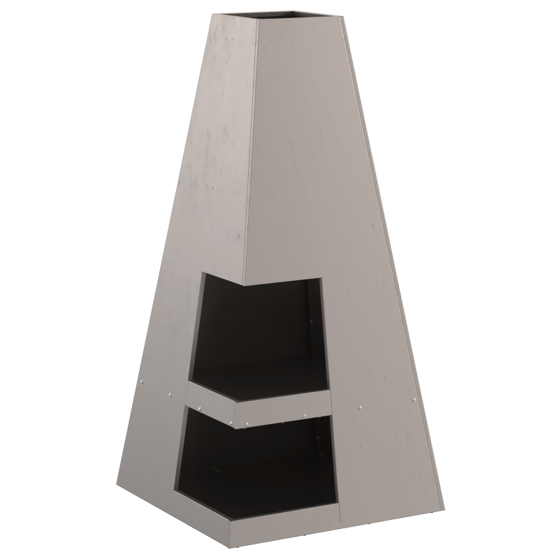 Feuerstelle mit Holzlager 50x50x100 cm Wetterstahl