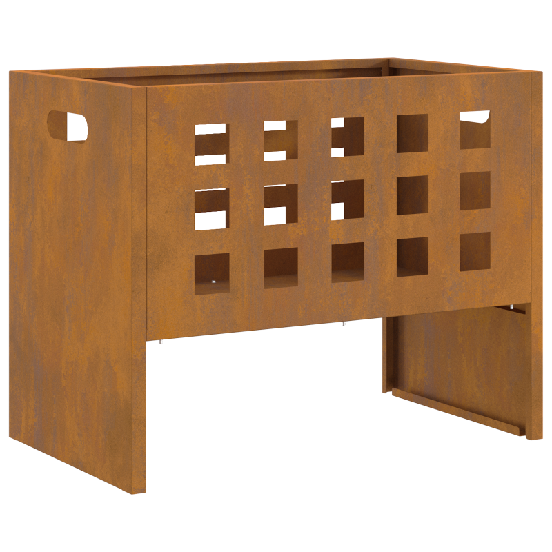 Feuerschale Rechteckig 50x30x40 cm Wetterfestes Stahl