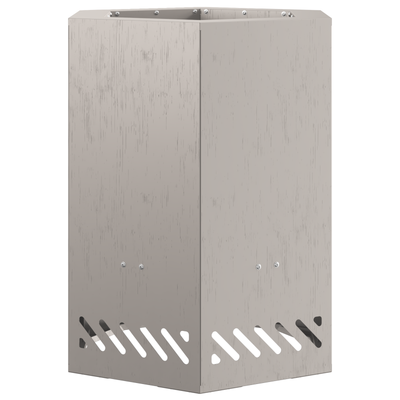 rauchfreier Feuerring hexagonal 38x38x51 cm wetterfester Stahl