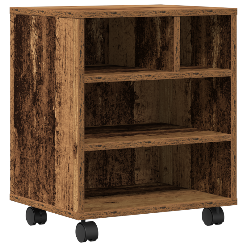 Druckerständer mit Rollen Alte Holz 41x32x48 cm