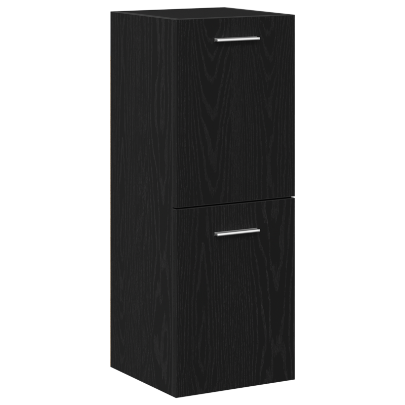 Bad-Wandschrank Schwarz Eiche 30x30x80 cm Spanplatte