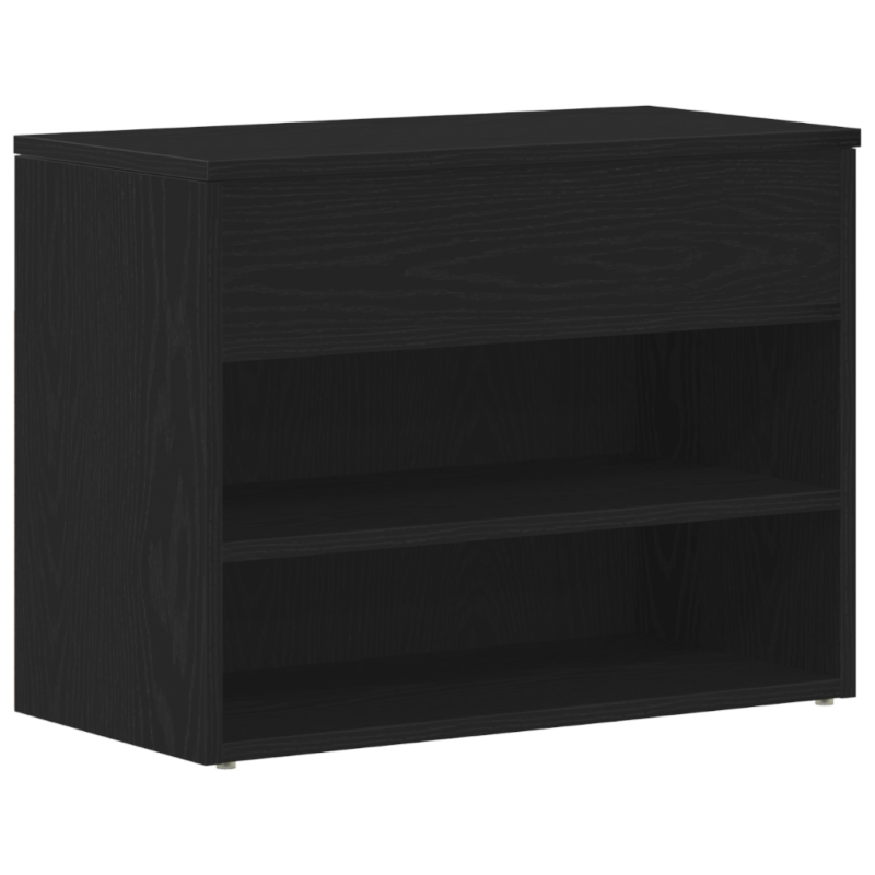 Sitzbank Schwarz Eiche 60x30x45 cm Holzwerkstoff