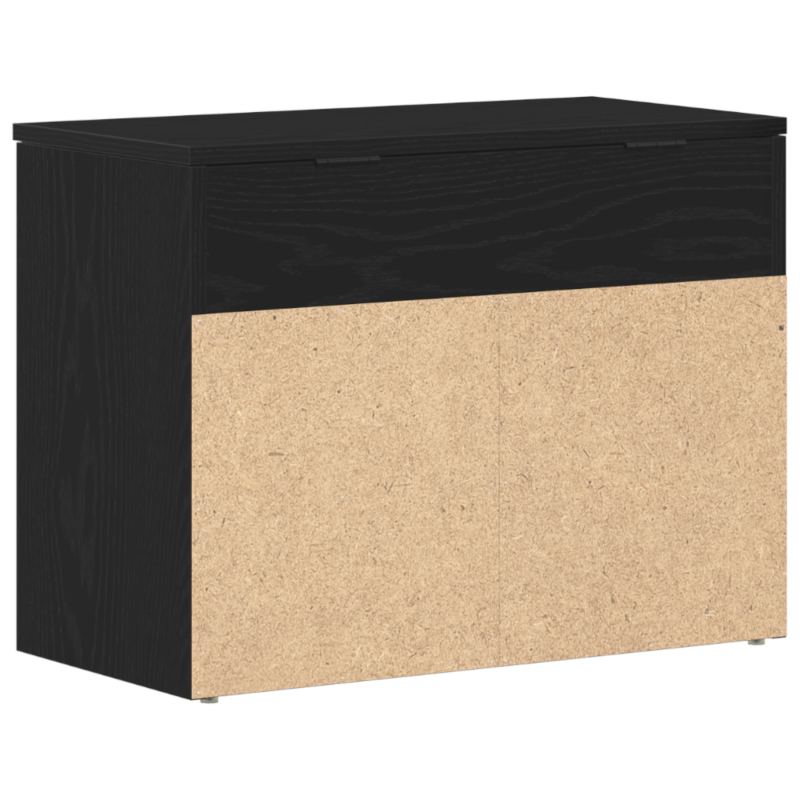 Sitzbank Schwarz Eiche 60x30x45 cm Holzwerkstoff