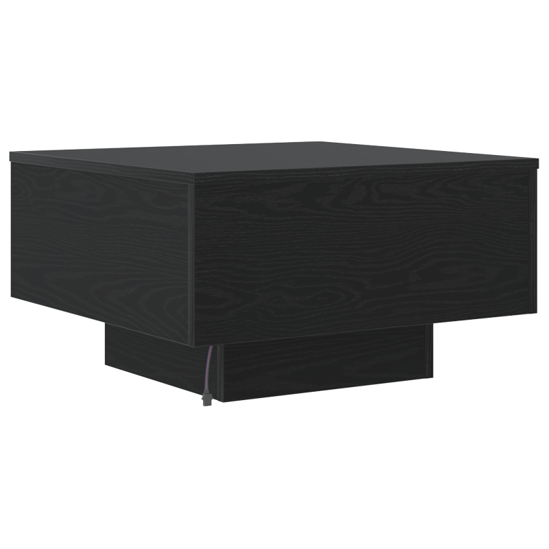 Couchtisch mit LED-Lichtern Schwarz Eiche 55x55x31 cm