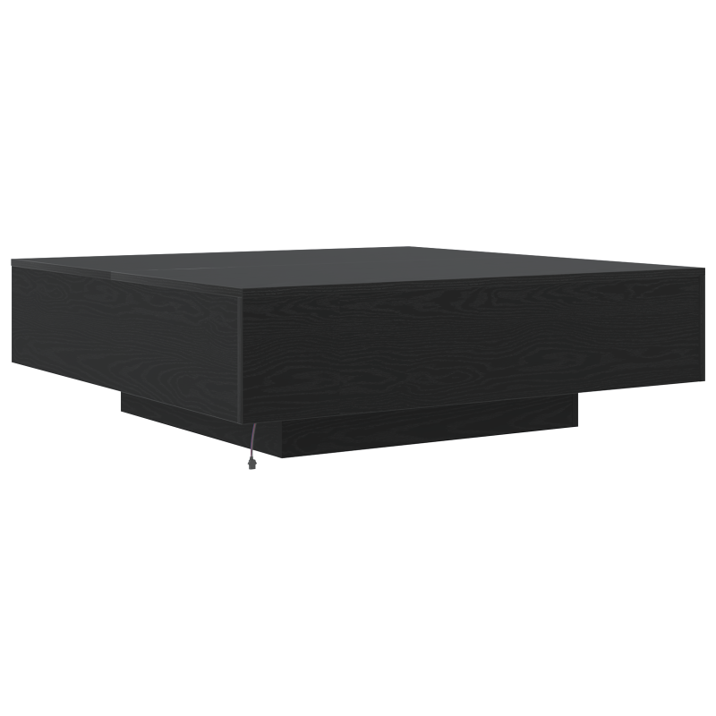 Couchtisch mit LED-Lichtern Schwarz Eiche 100x100x31 cm