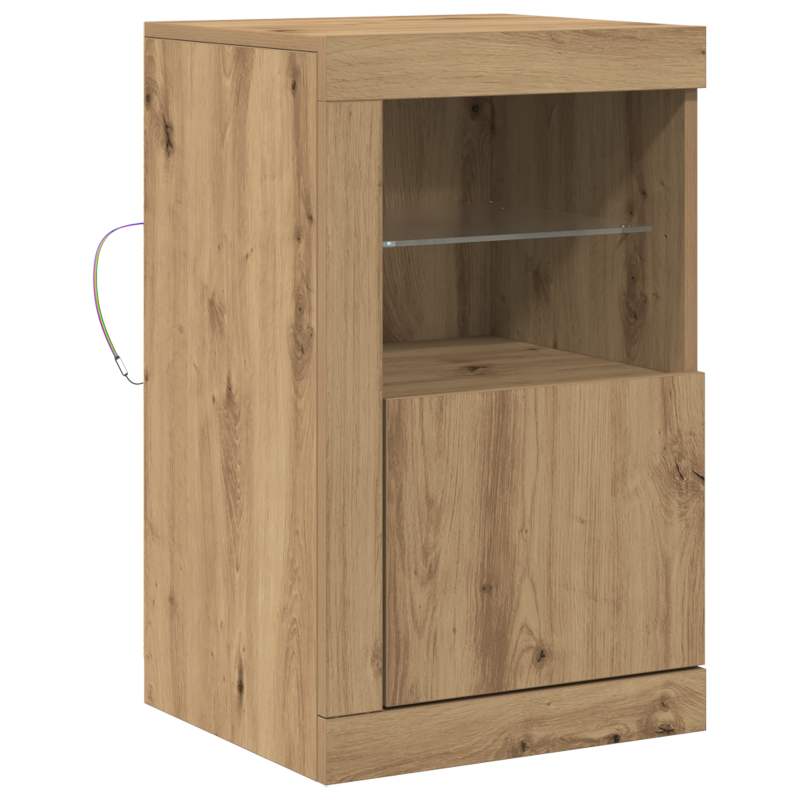 Sideboard mit LED-Lichtern Artisan Eiche 41x37x67 cm