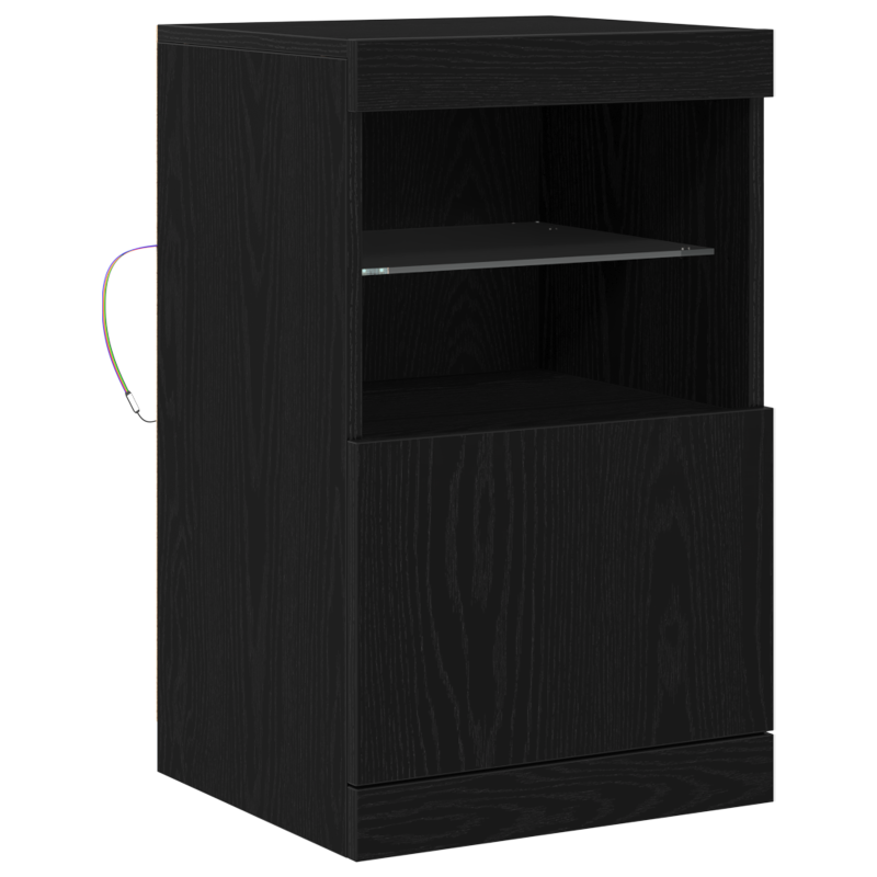 Sideboard mit LED-Lichtern Schwarze Eiche 41x37x67 cm