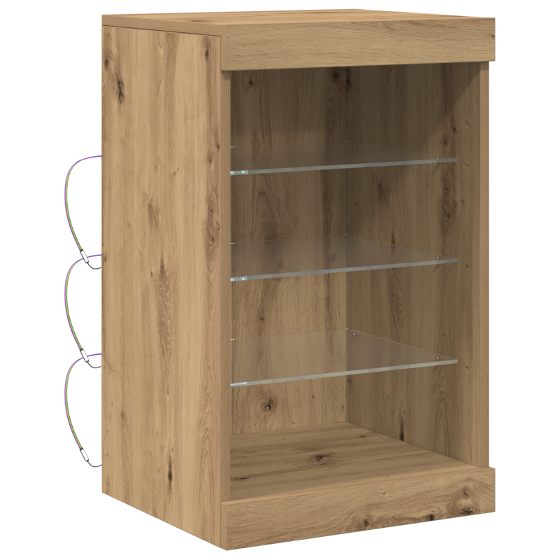 Sideboard mit LED-Lichtern Artisan Eiche 41x37x67 cm