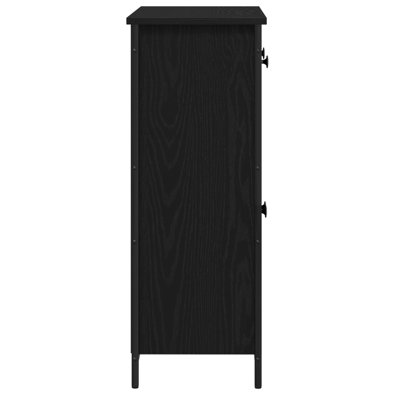 Sideboard Schwarze Eiche 70x30x80 cm Holzwerkstoff und Stahl