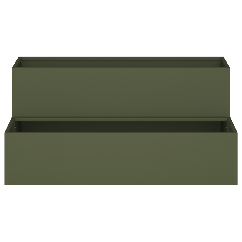 Gartenpflanzer 2-Tier 100x60x45 cm Olivgrün Stahl