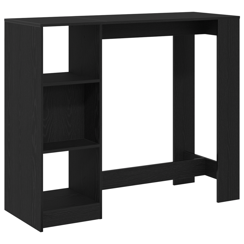 Bartisch mit Regal Schwarz Eiche 102,5x46x103,5 cm Hergestelltes Holz