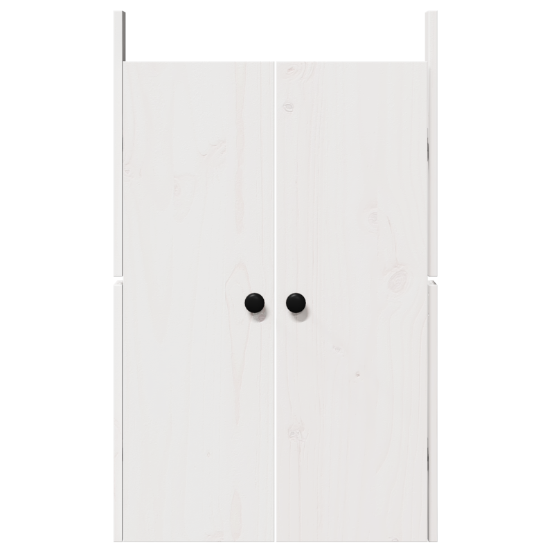 Außenschranktüren 2 Stück Weiß 50x9x82 cm Massivholz Kiefer
