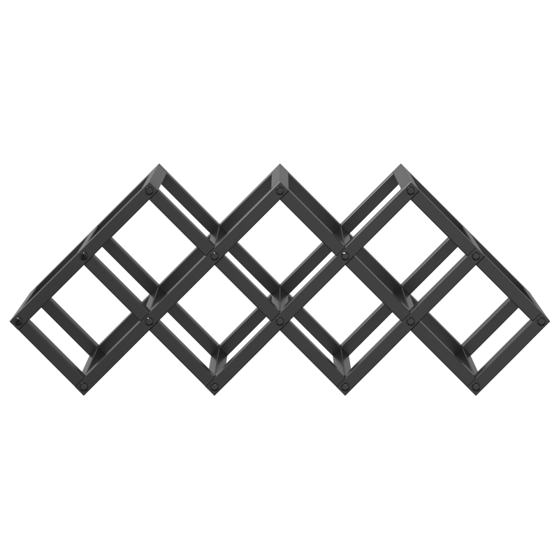 Weinregal für 9 Flaschen, 63x16,5x25 cm, pulverbeschichteter Stahl