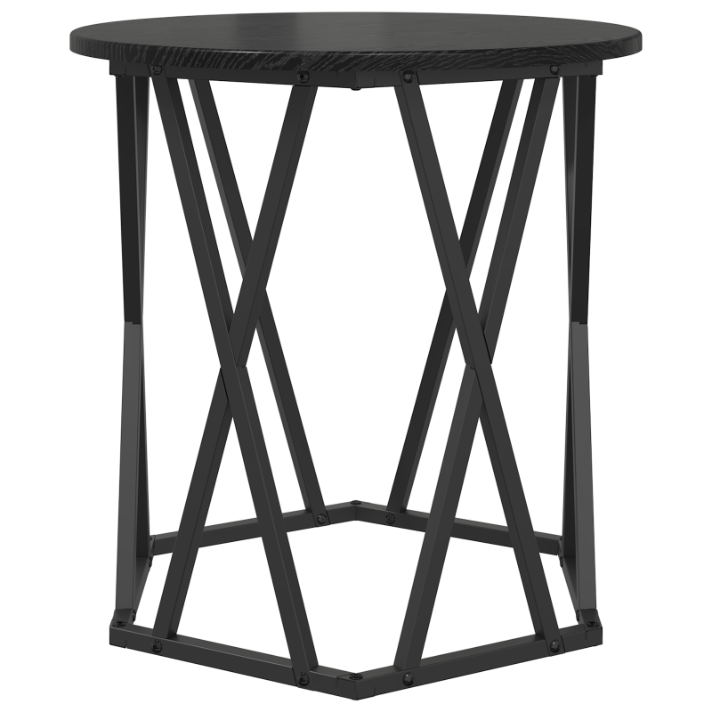 Beistelltische 2er Set Schwarz aus Eichenholzverbundstoff