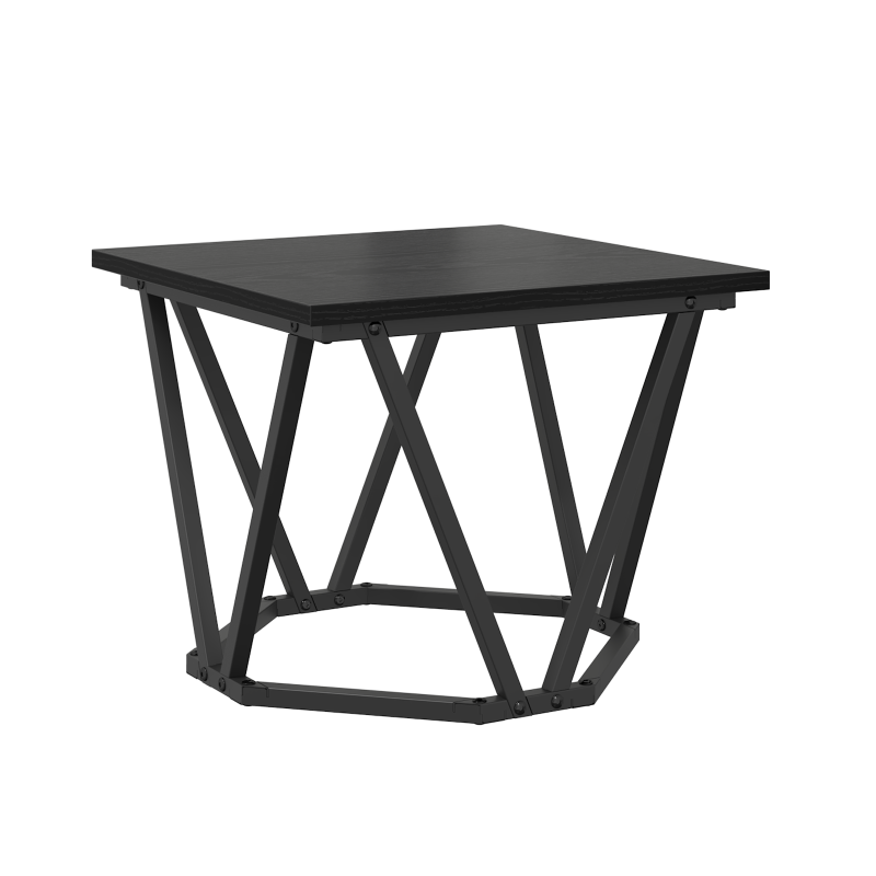 Beistelltische 3er Set Schwarz Eichenholz