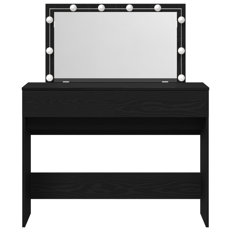 Schminktisch mit LED Schwarze Eiche 100x40x120 cm