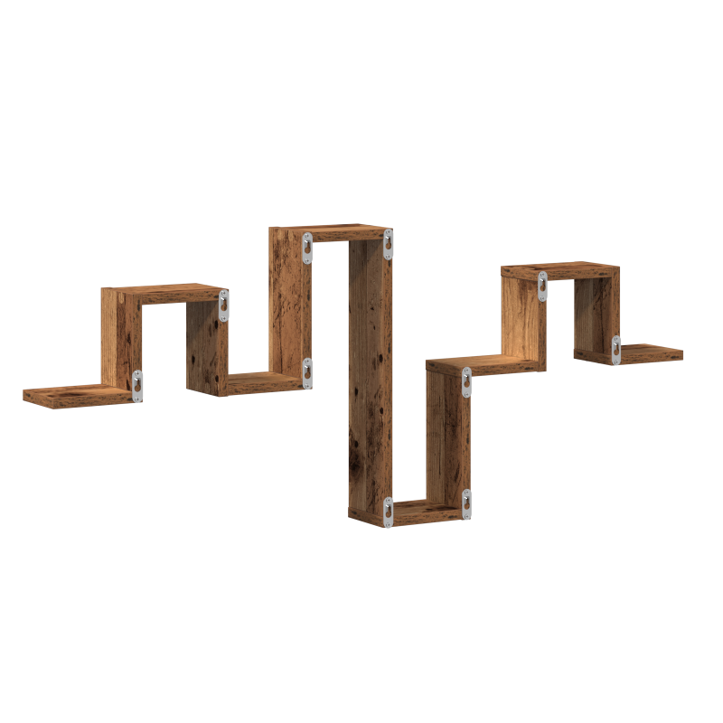 Wandregal Altholz 104,5x10x43 cm Ingenieurlampe