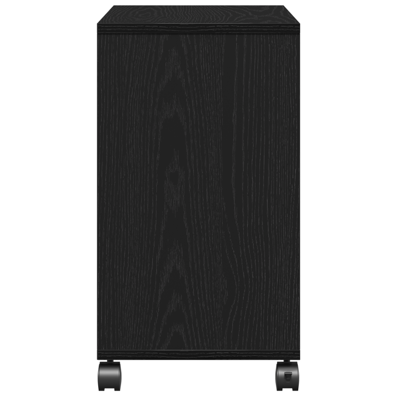 Beistelltisch mit Rädern aus schwarzem Eichenholz 50x30x55 cm