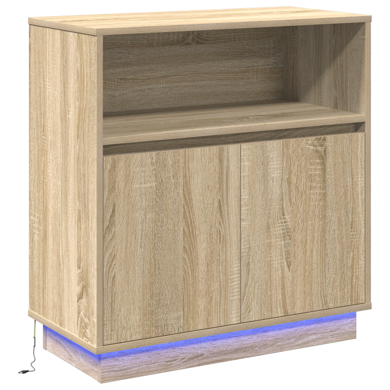 Sideboard mit LED Sonoma Eiche 71x34,5x75 cm Spanplatte