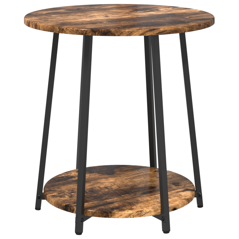 Beistelltisch 2er Set Rauch-Eiche, Ingenieurholz und Metall