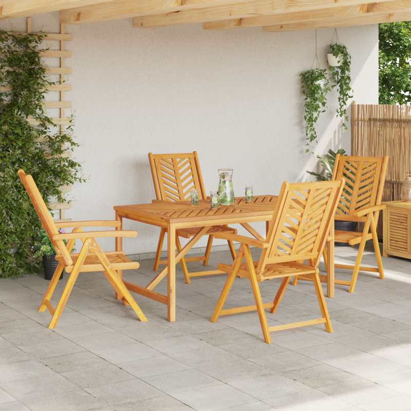 5-teiliges Garten Esszimmer Set Massivholz Akazie
