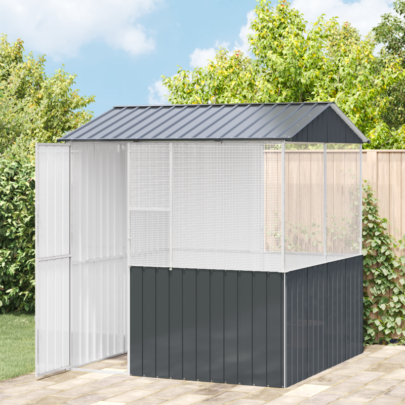 Vogelkäfig Anthrazit 215x78x200 cm Galvanisierter Stahl