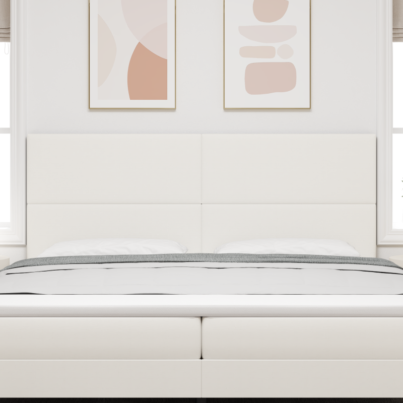 Kopfteil Einfaches Design Creme 200 cm Cord-Stoff