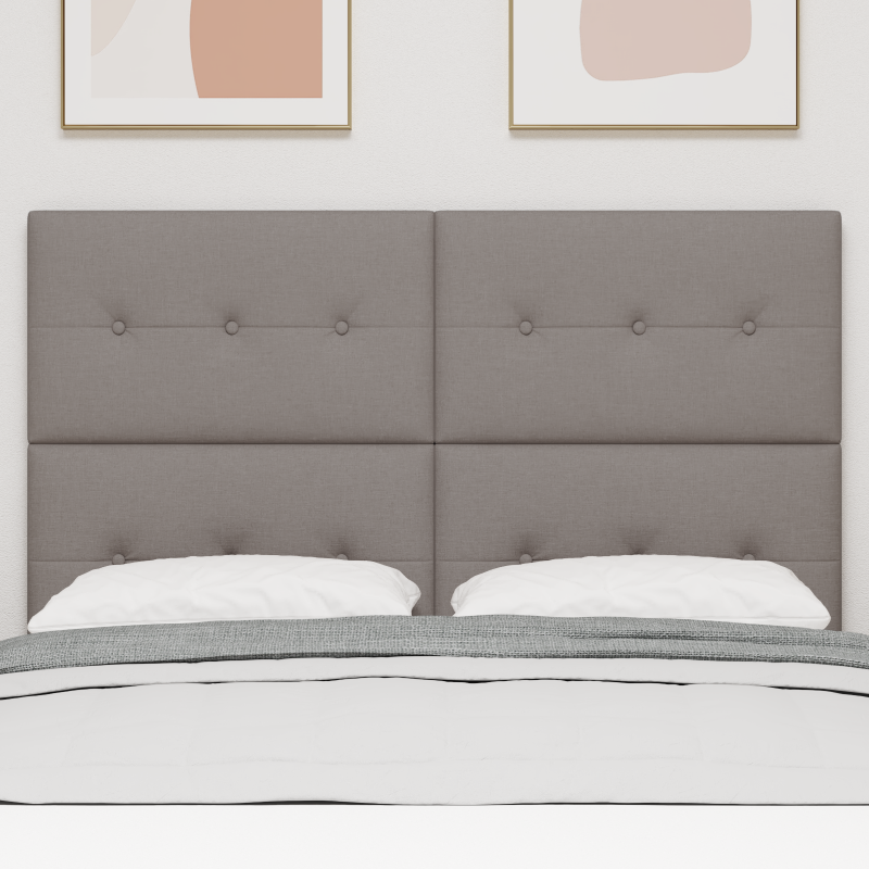 Kopfteil Mit Knopfheftung Taupe 140 cm Stoff