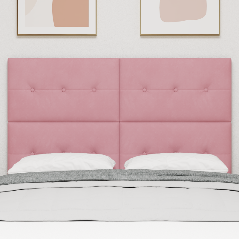 Kopfteil mit Knopfheftung Rosa 160 cm Samt