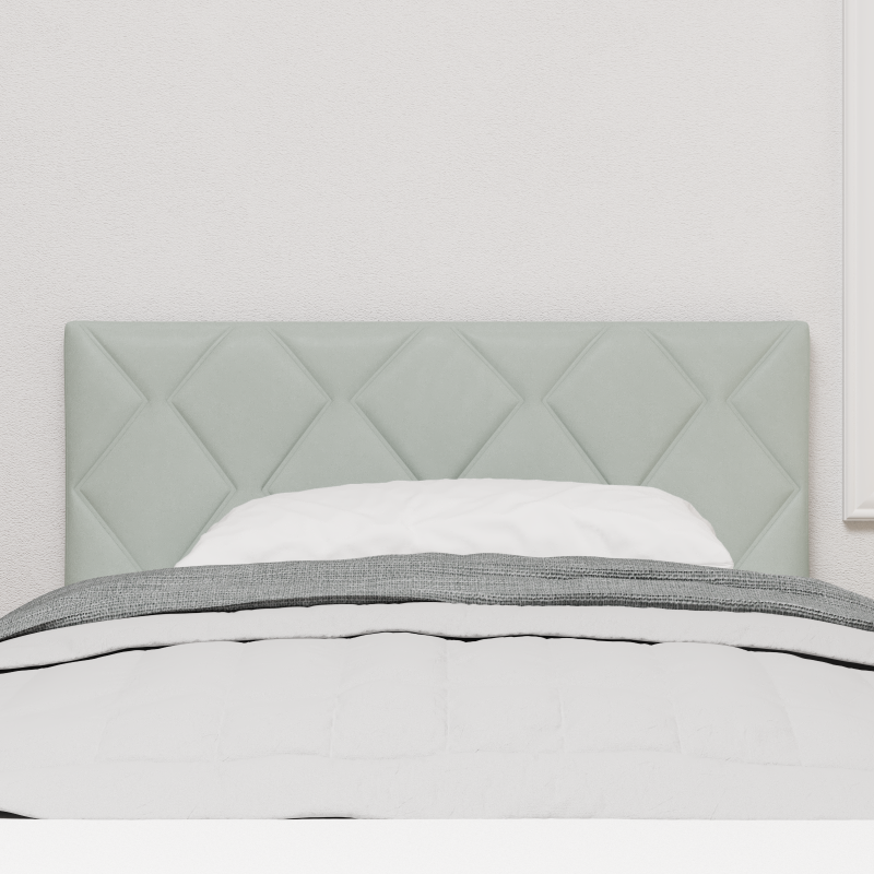 LED Kopfteil Diamantblock Design Hellgrau 100 cm Velvet