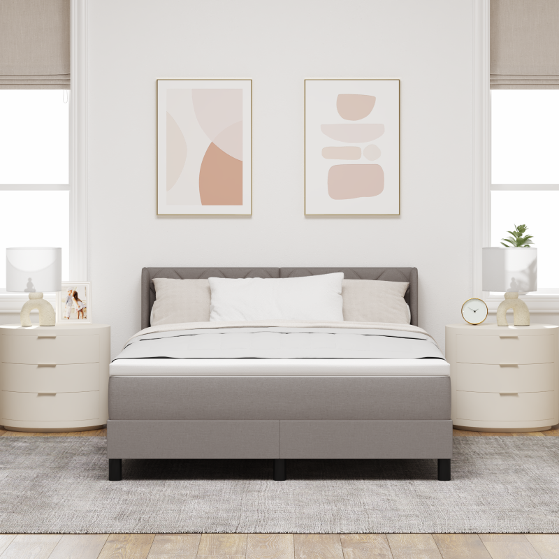 Boxspringbett mit Matratze Taupe 160x200 cm Stoff