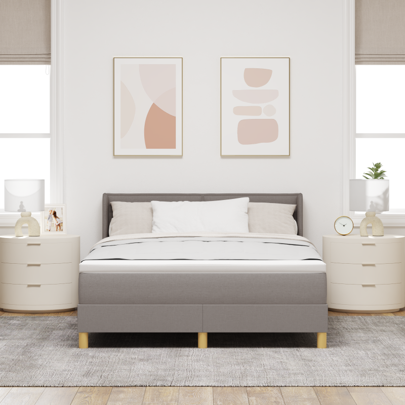 Boxspringbett mit Matratze Taupe 140x190 cm Stoff