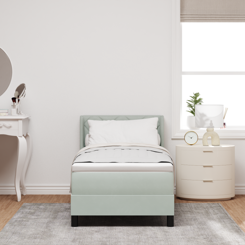 Boxspringbett mit Matratze Hellgrau 80x200 cm Velvet