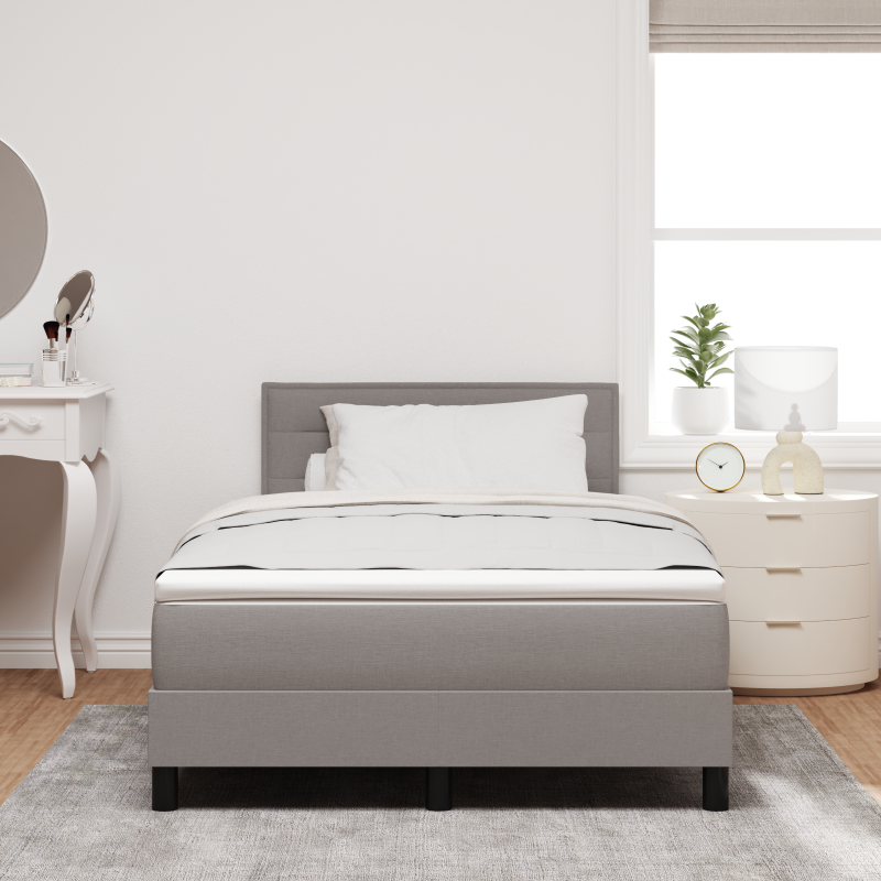 Boxspringbett mit Matratze & LED Taupe 120x190 cm Stoff