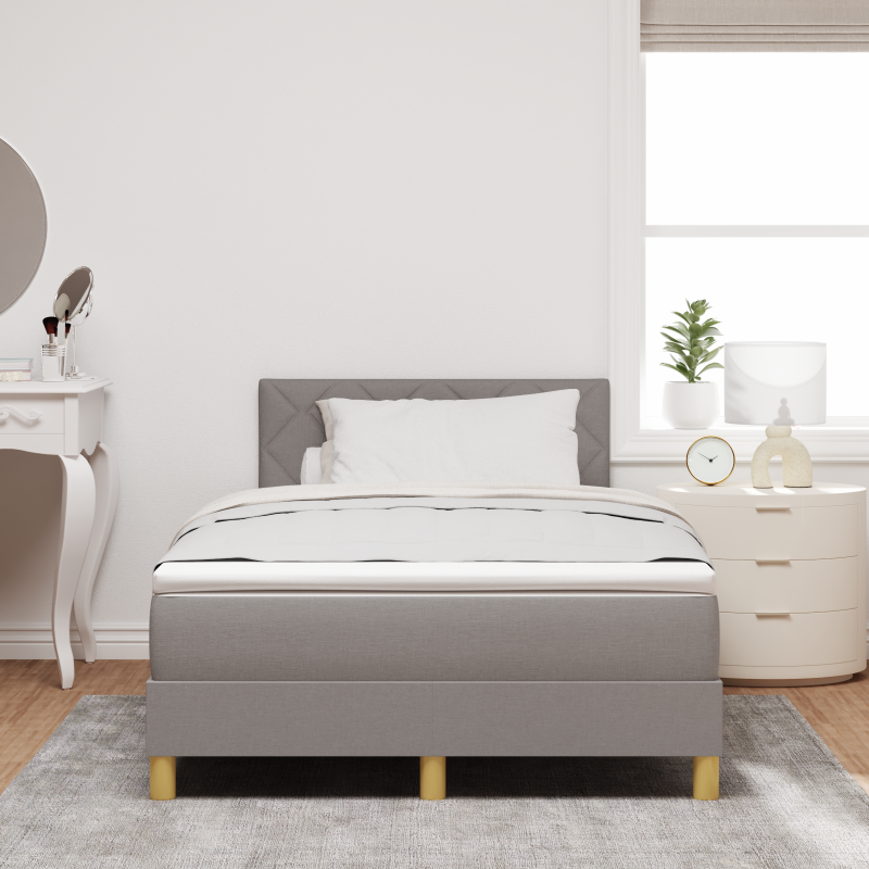 Boxspringbett mit Matratze & LED Taupe 120x200 cm Stoff