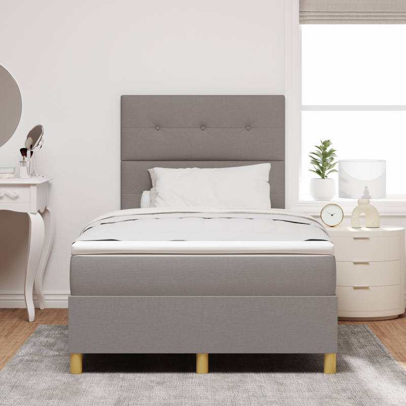 Boxspringbett mit Matratze & LED Taupe 120x200 cm Stoff